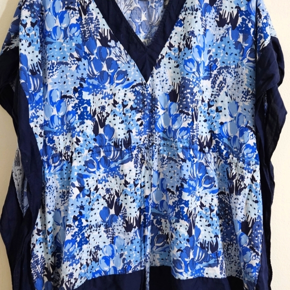 Charter Club Cinch-Waist Printed Poncho Top - Picture 5 of 6